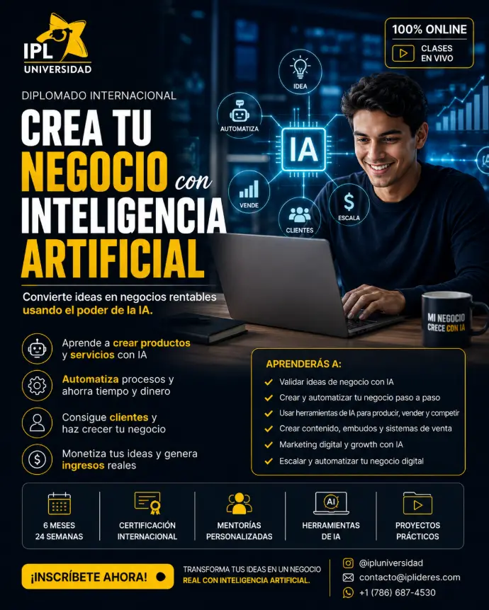 IPL Money Academy Crea tu Negocio con Inteligencia Artificial.