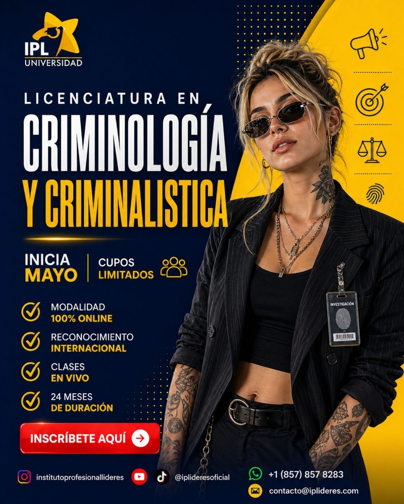 Licenciatura en Criminología y Criminalística (24 meses)